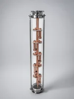Колпачковая колонна Clamp 1.5" 5 тарелок Медная Ф54 L-425 — общий вид товара для самогоноварения